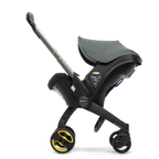 Black stroller with gray seat on a transparent background