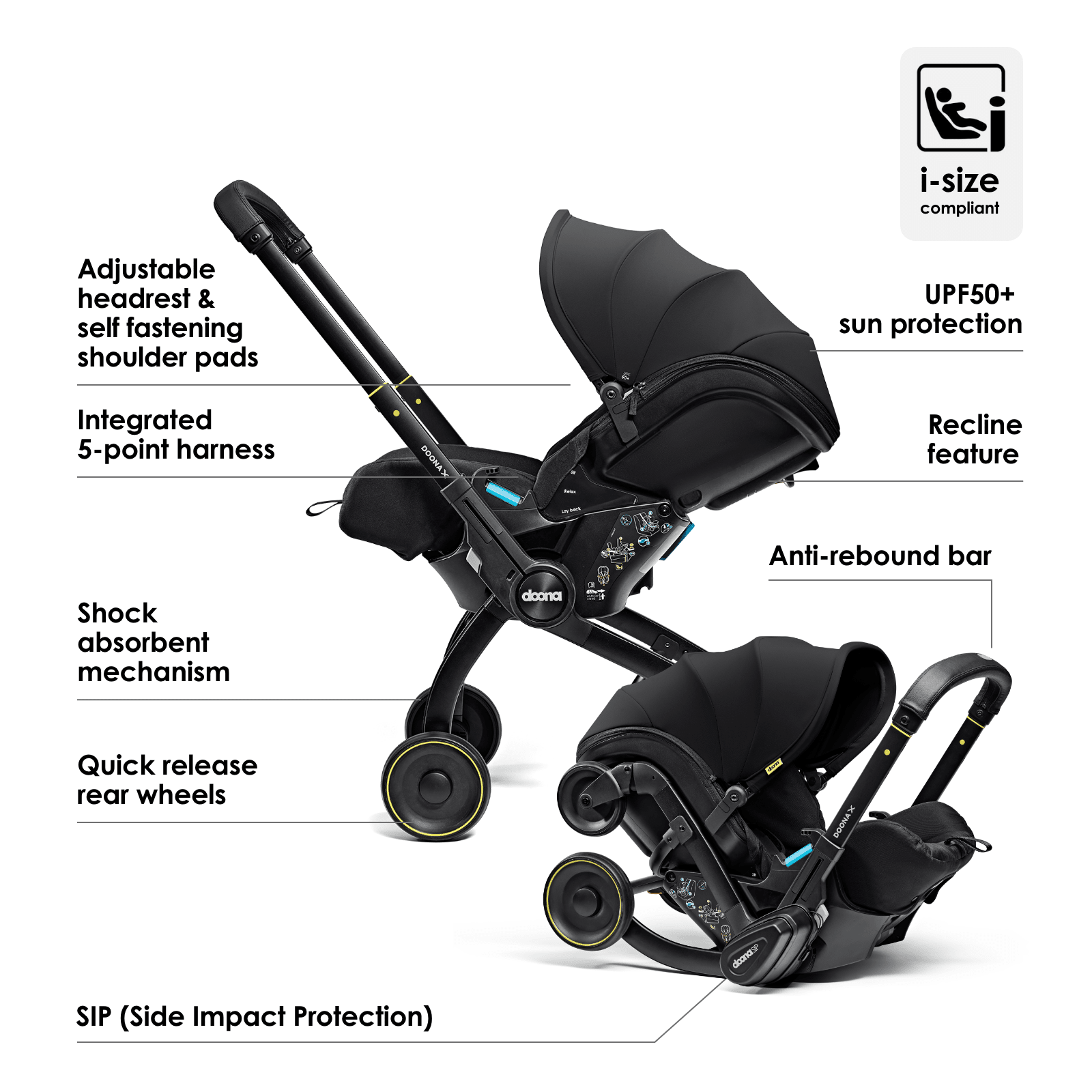 Doona X Car Seat & Stroller Nitro Black Doona X Car Seat & Stroller Nitro Black