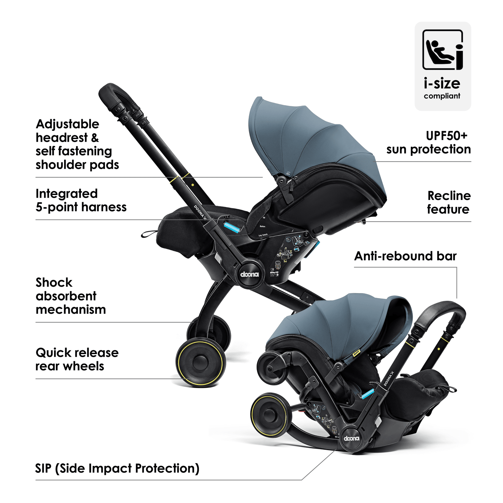 can baby sleep in doona stroller Doona X Ocean Blue Car Seat & Stroller