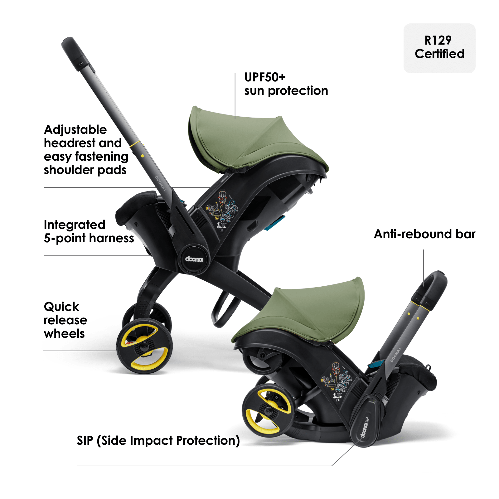 Doona i Car Seat & ISOFIX Base - Desert Green