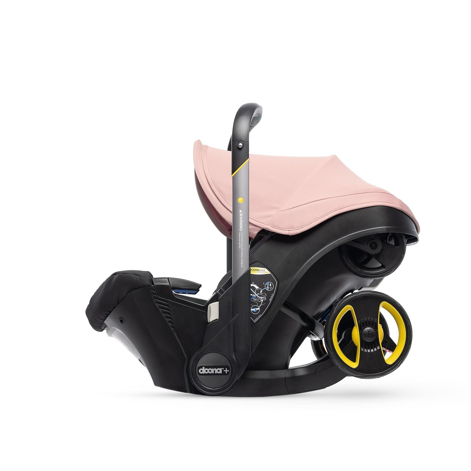 Doona car seat in blush pink. 