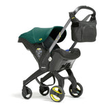 The Doona stroller with the essentials bag attached.